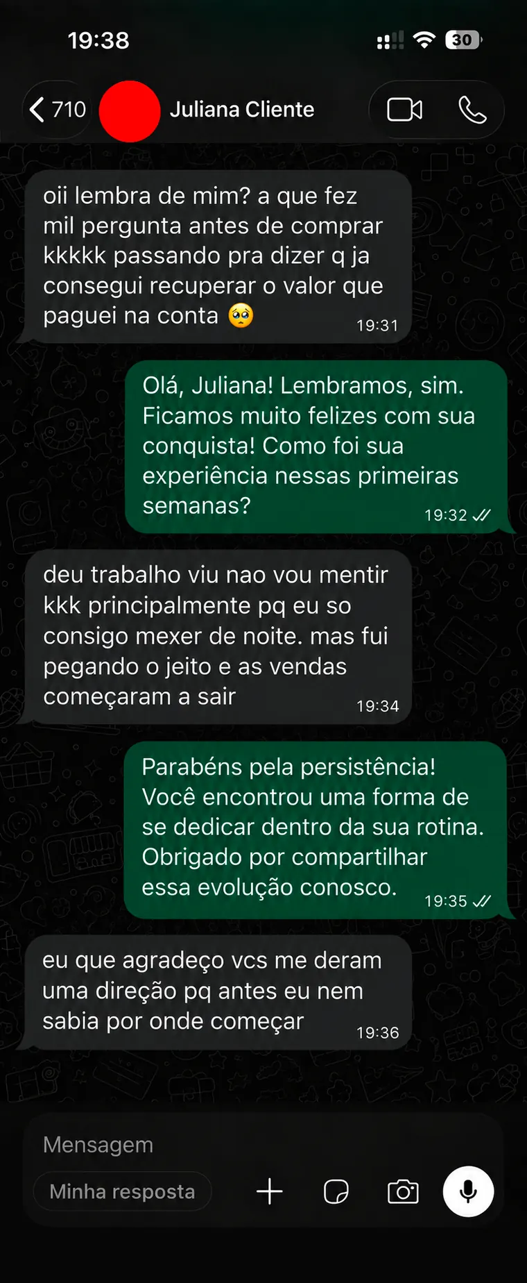 Cliente conta que recuperou o valor pago na conta